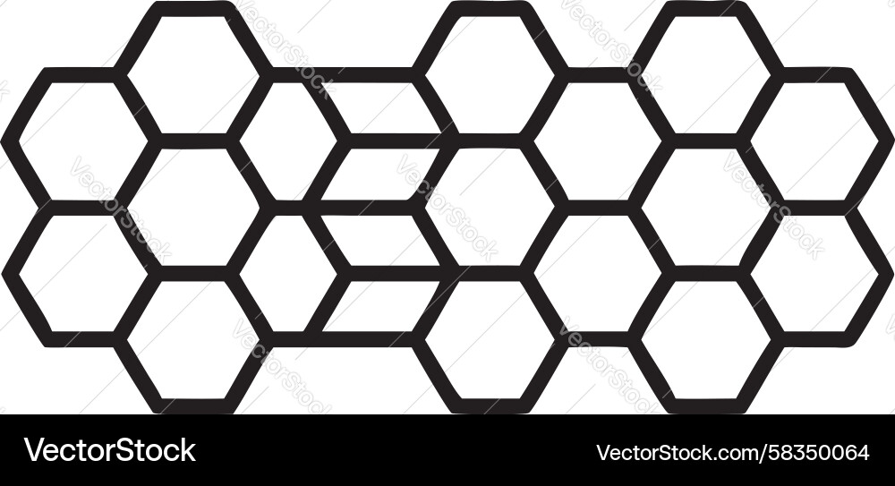 Connected Hexagon Pattern Vector Image