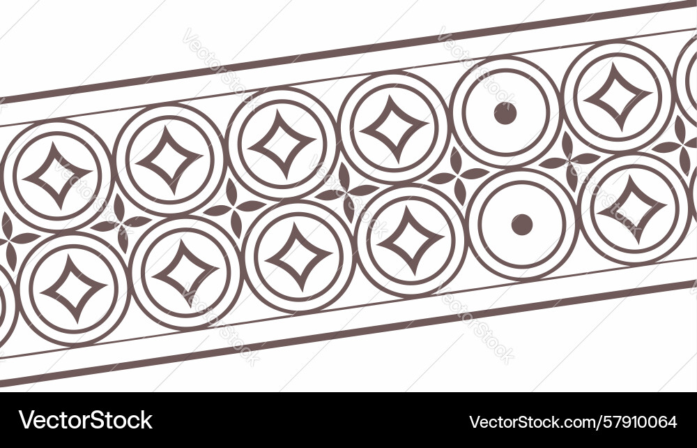 Decorative circular tile pattern with square Vector Image