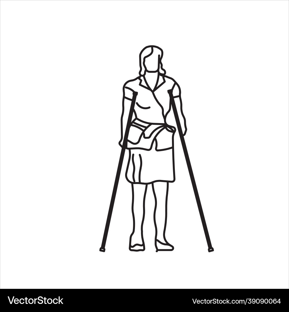 Design of a sketch person walking with two Vector Image