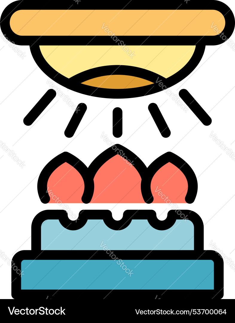 Fire alarm detecting with sensor light icon Vector Image