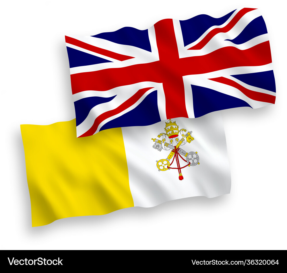 Flags great britain and vatican on a white Flags great britain and vatican on a white vector image