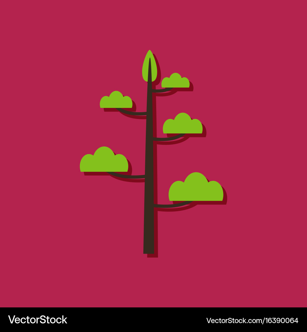 Flat icon design collection simple tree vector image