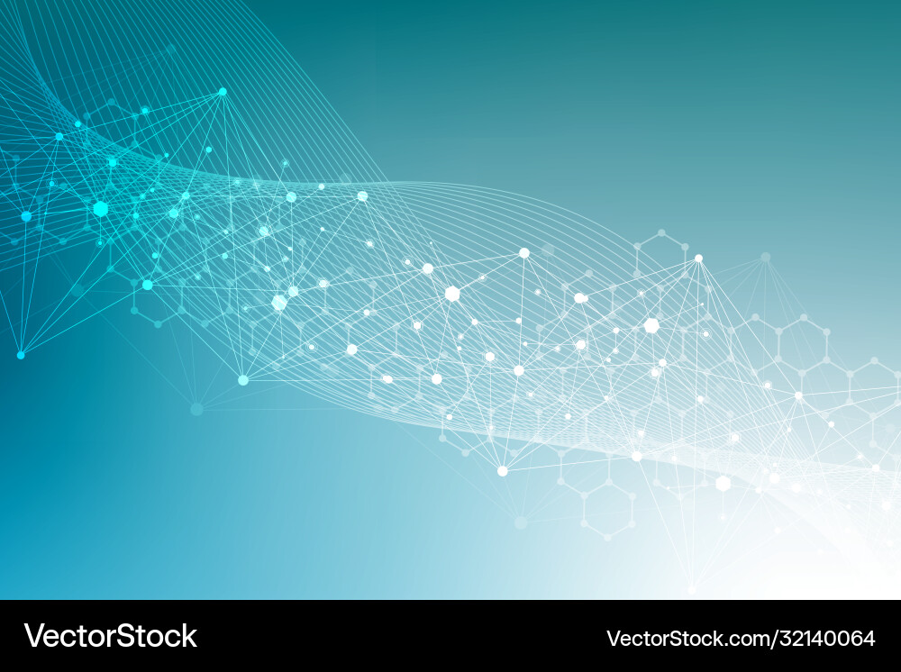 Geometric abstract background with connected line vector image