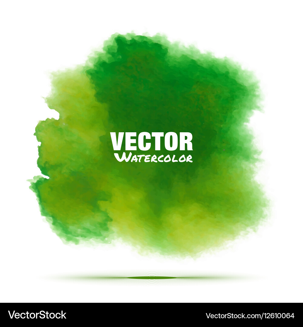 Green Watercolor Stain Vector Image