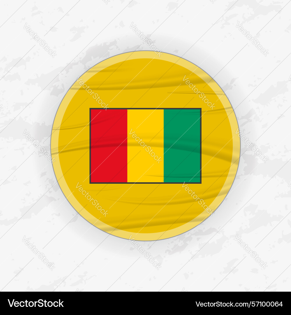 Guinean flag in a circular emblem design abstract Guinean flag in a circular emblem design abstract Vector Image