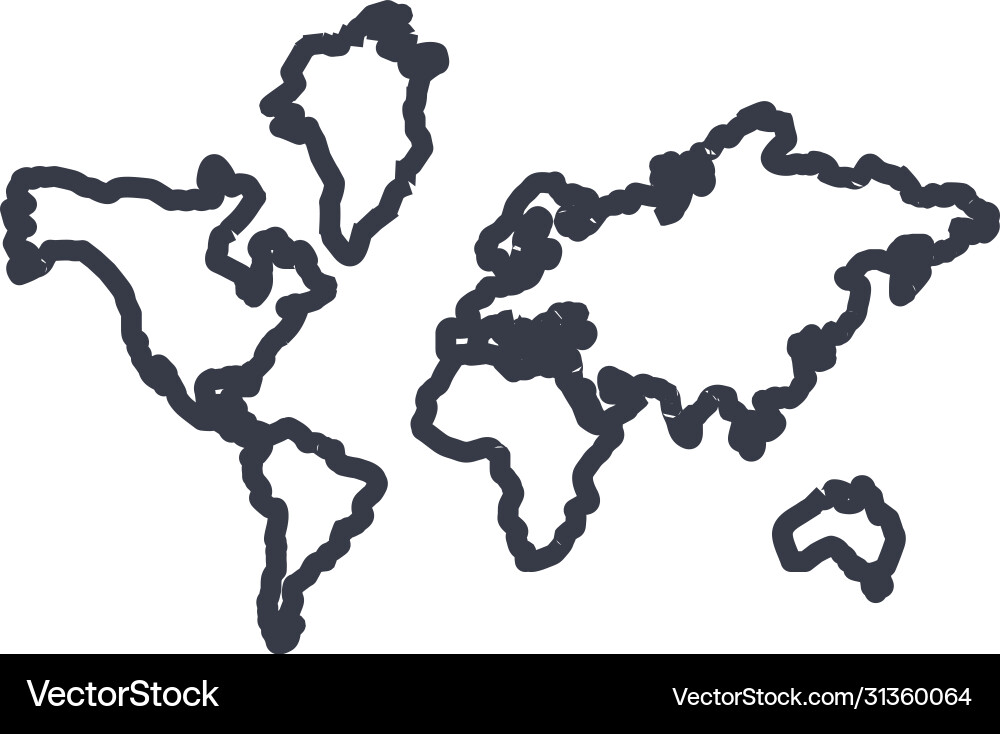 Isolated world map line style icon design vector image
