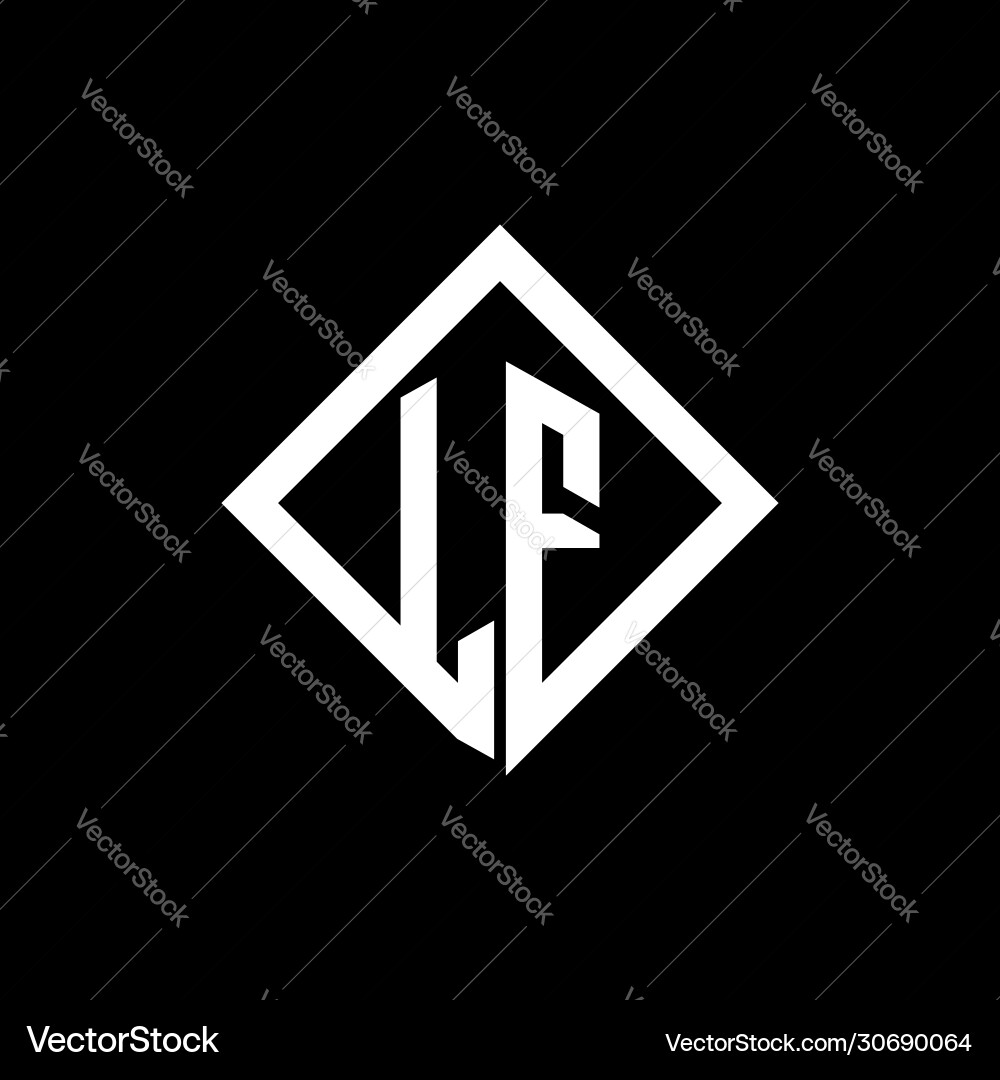 Lf logo monogram with square rotate style design Vector Image