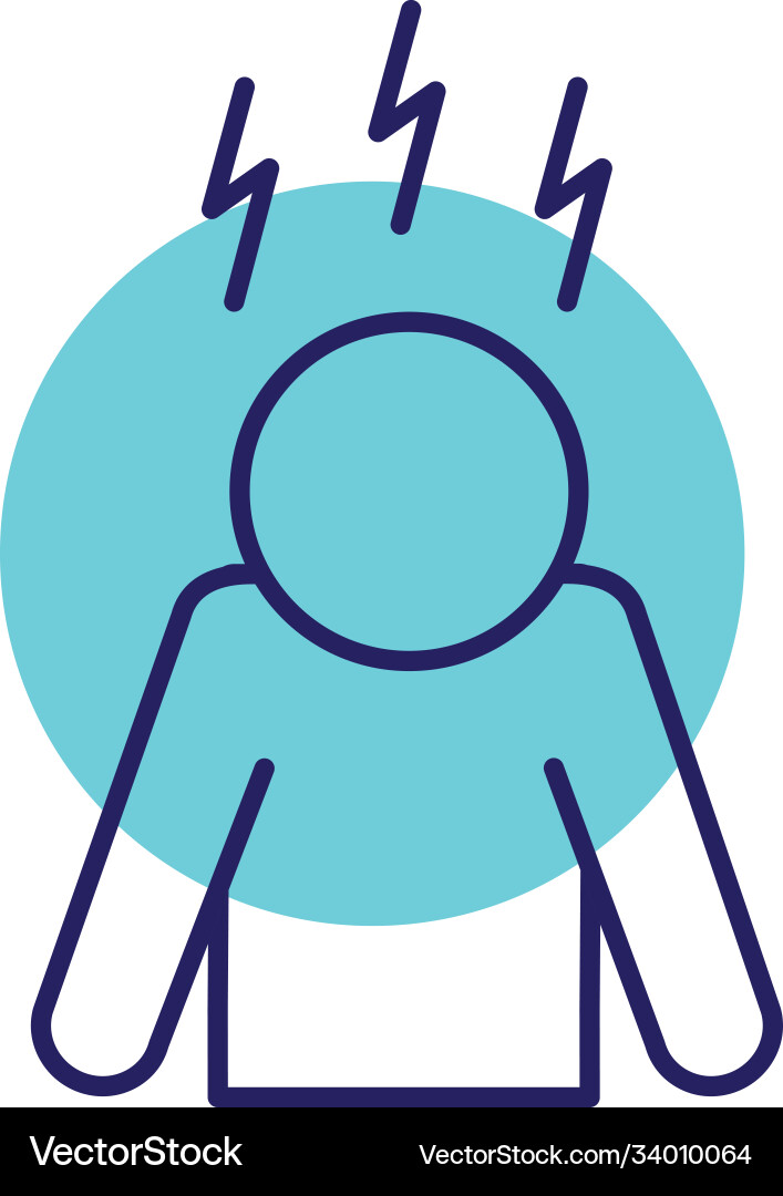 Man with insomnia line style icon design vector image