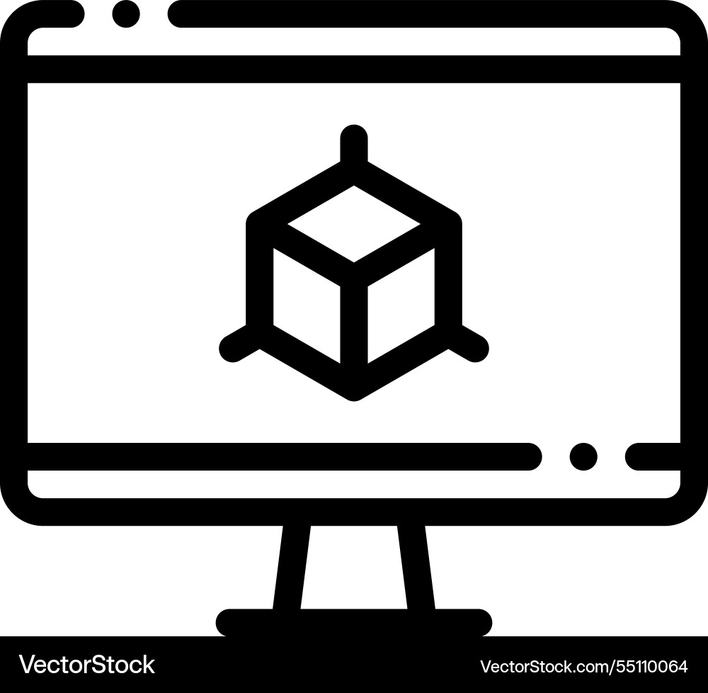Monitor icon thin linear style design isolated Monitor icon thin linear style design isolated vector image