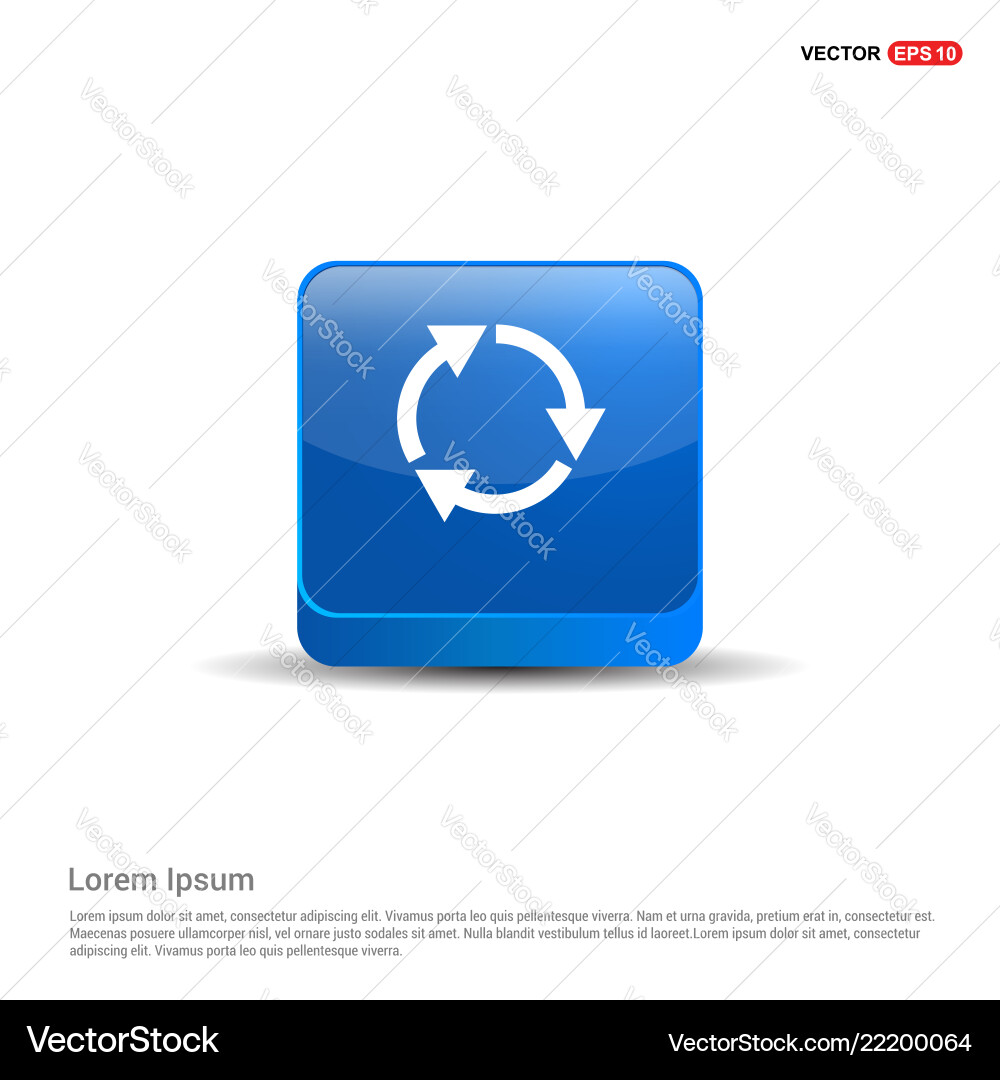 Reload icon - 3d blue button Reload icon - 3d blue button vector image