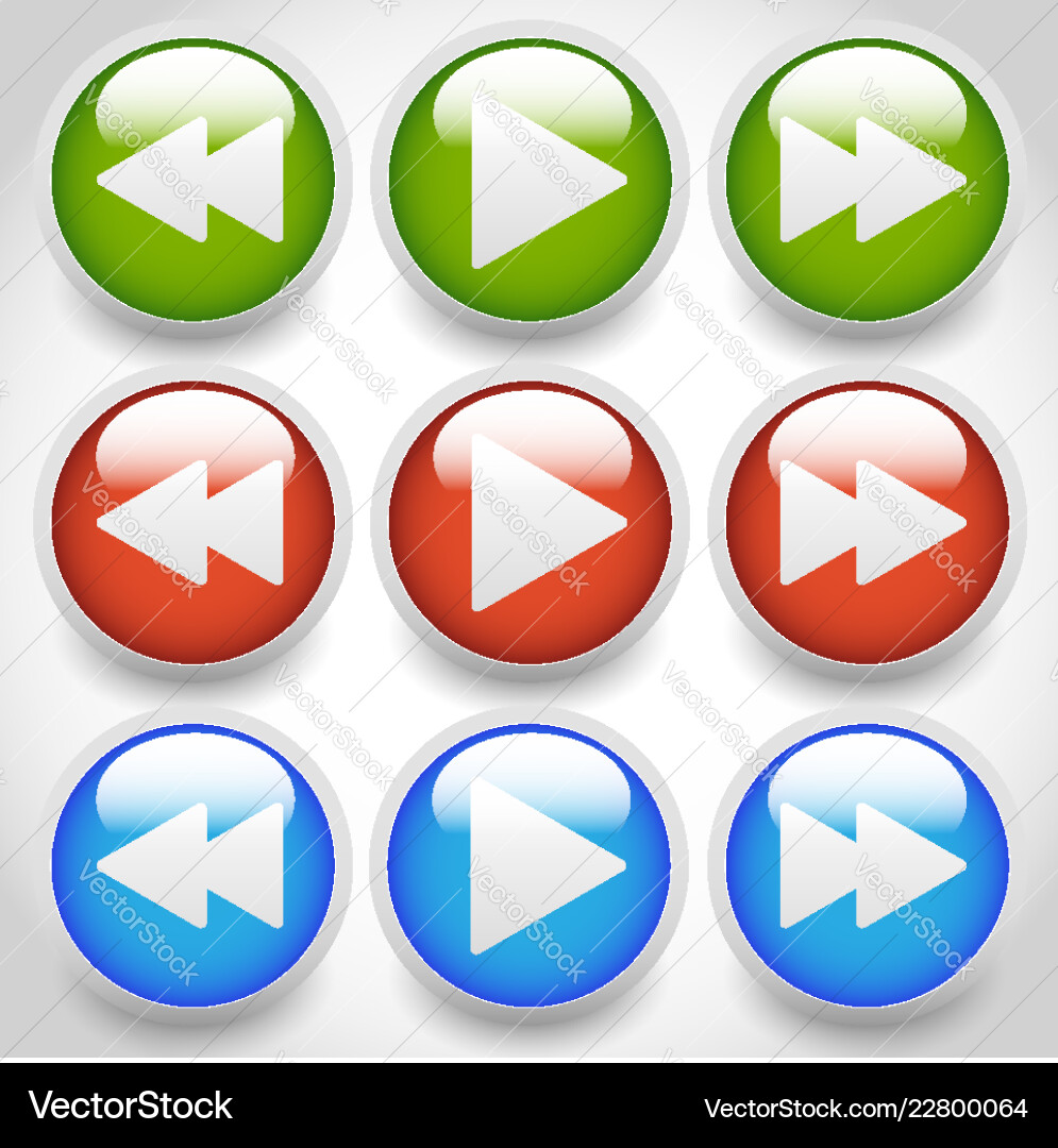 Rewind play fast forward navigation buttons Rewind play fast forward navigation buttons Vector Image