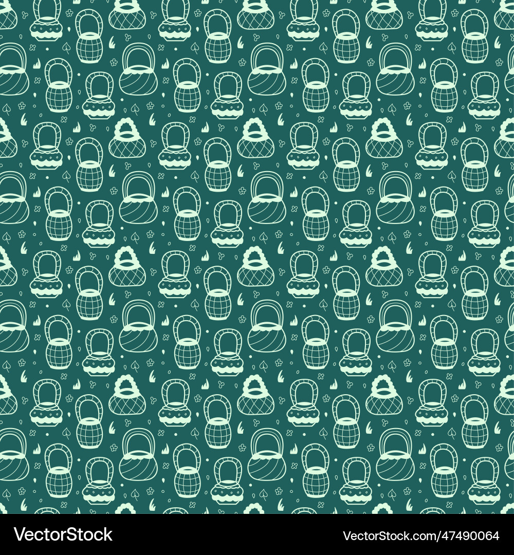 Seamless pattern with four abstract baskets Seamless pattern with four abstract baskets Vector Image