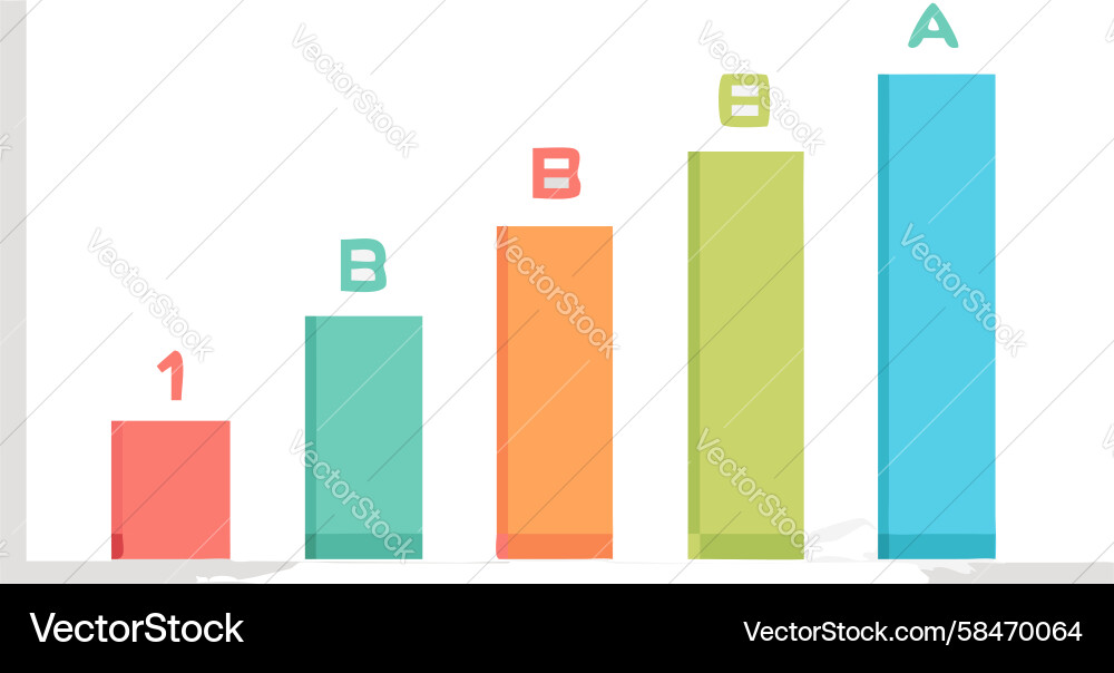 Segmented Bar Chart Data Display Vector Image