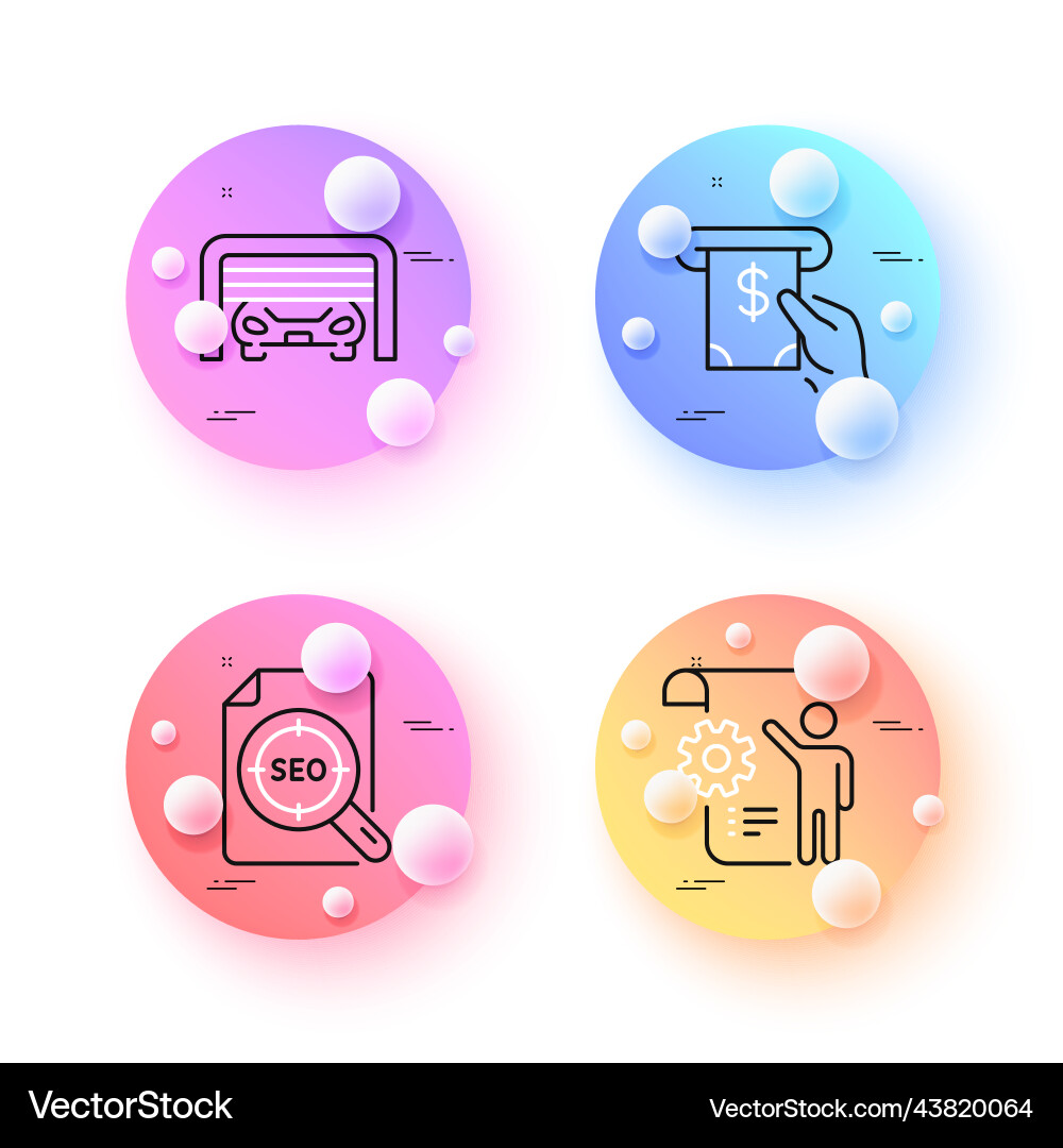 Seo file atm service and settings blueprint Vector Image