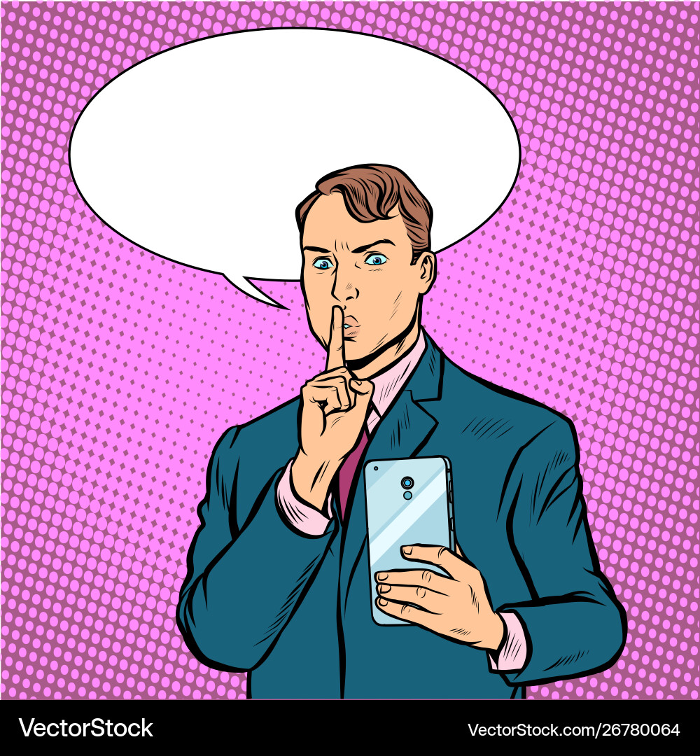 Serious man takes pictures on a smartphone Serious man takes pictures on a smartphone vector image