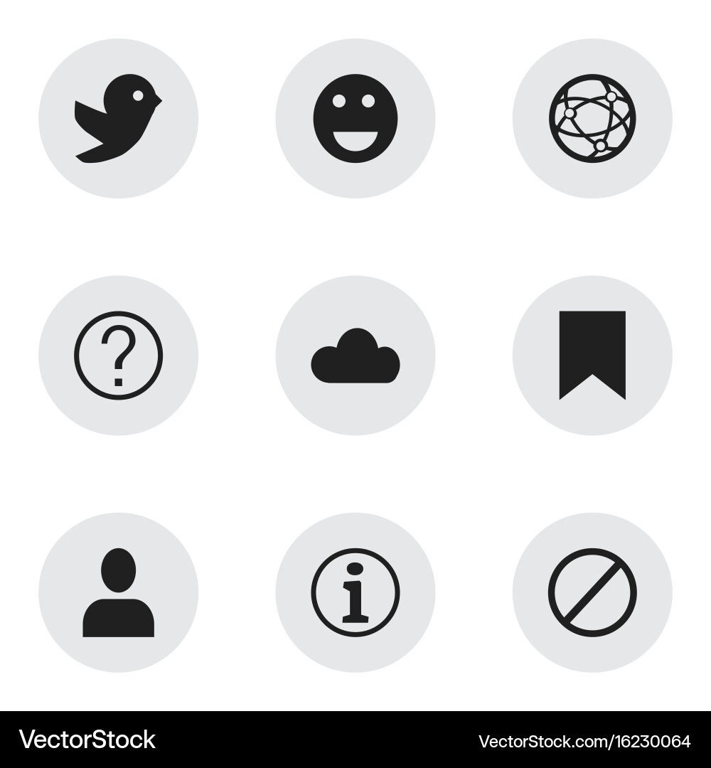 Set of 9 editable network icons includes symbols vector image