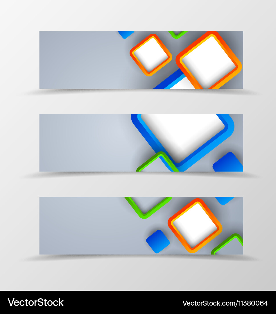 Set of header banner dynamic design vector image