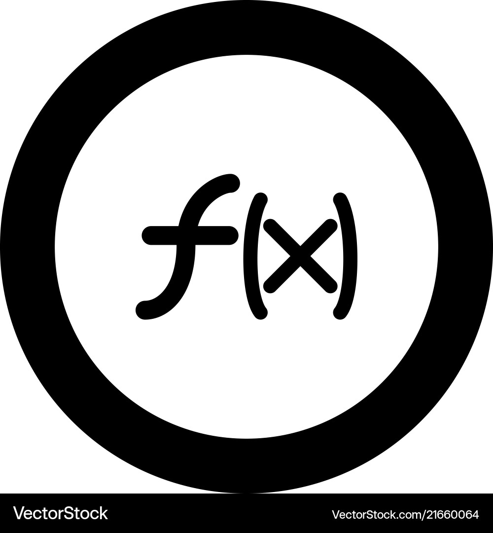 Symbol function icon black color in round circle vector image