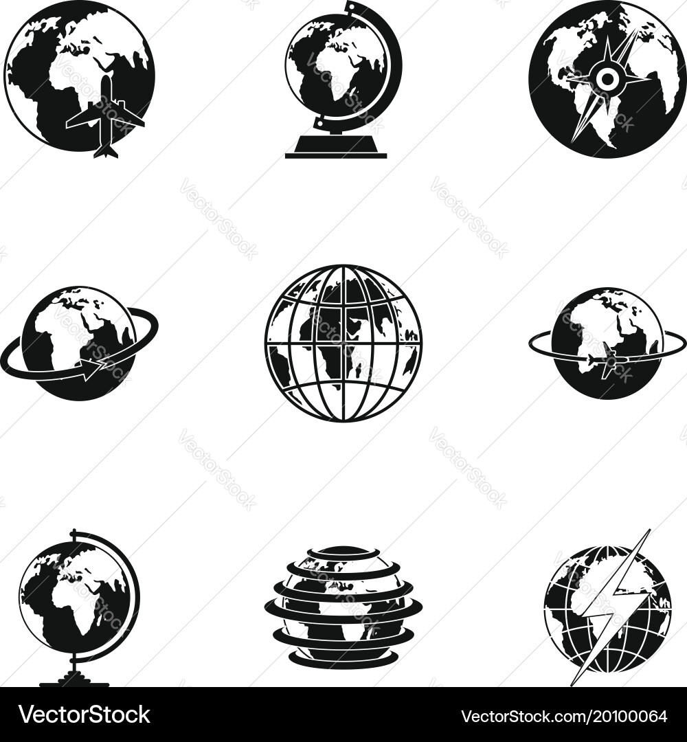 Universal icons set simple style Vector Image