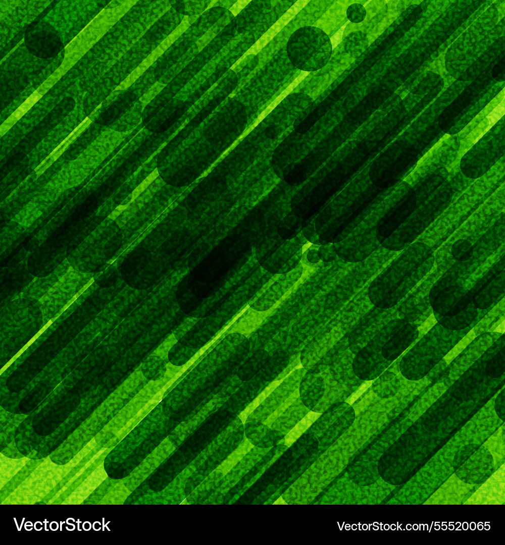 Abstract green diagonal lines and circles pattern Vector Image