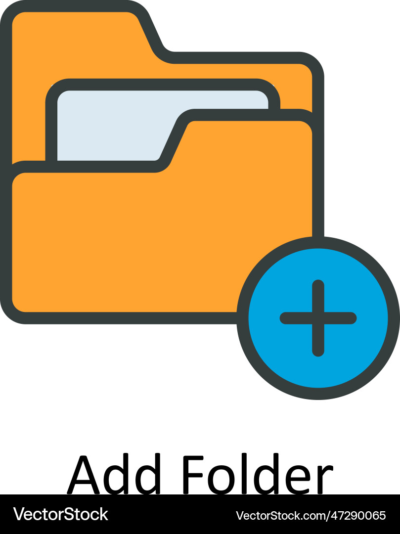 Add folder fill outline icon design vector image