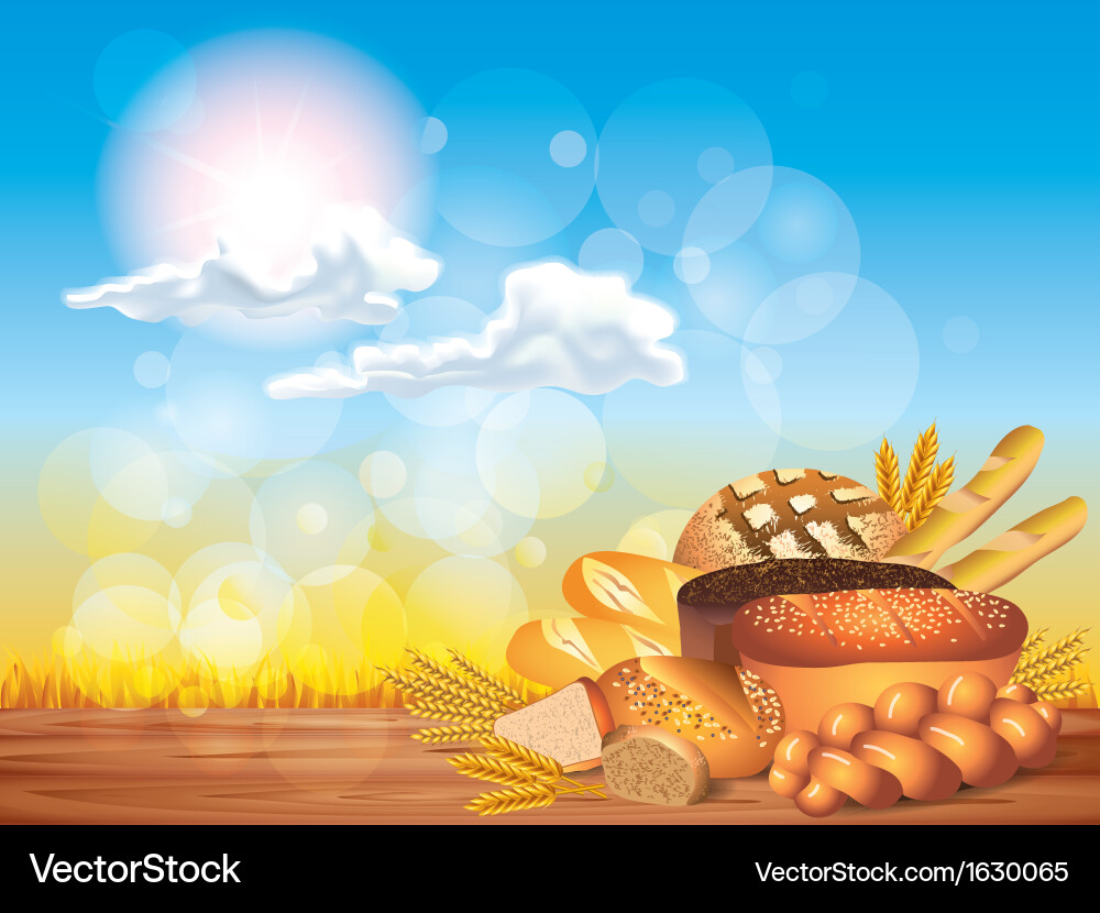 Breads sunny background vector image