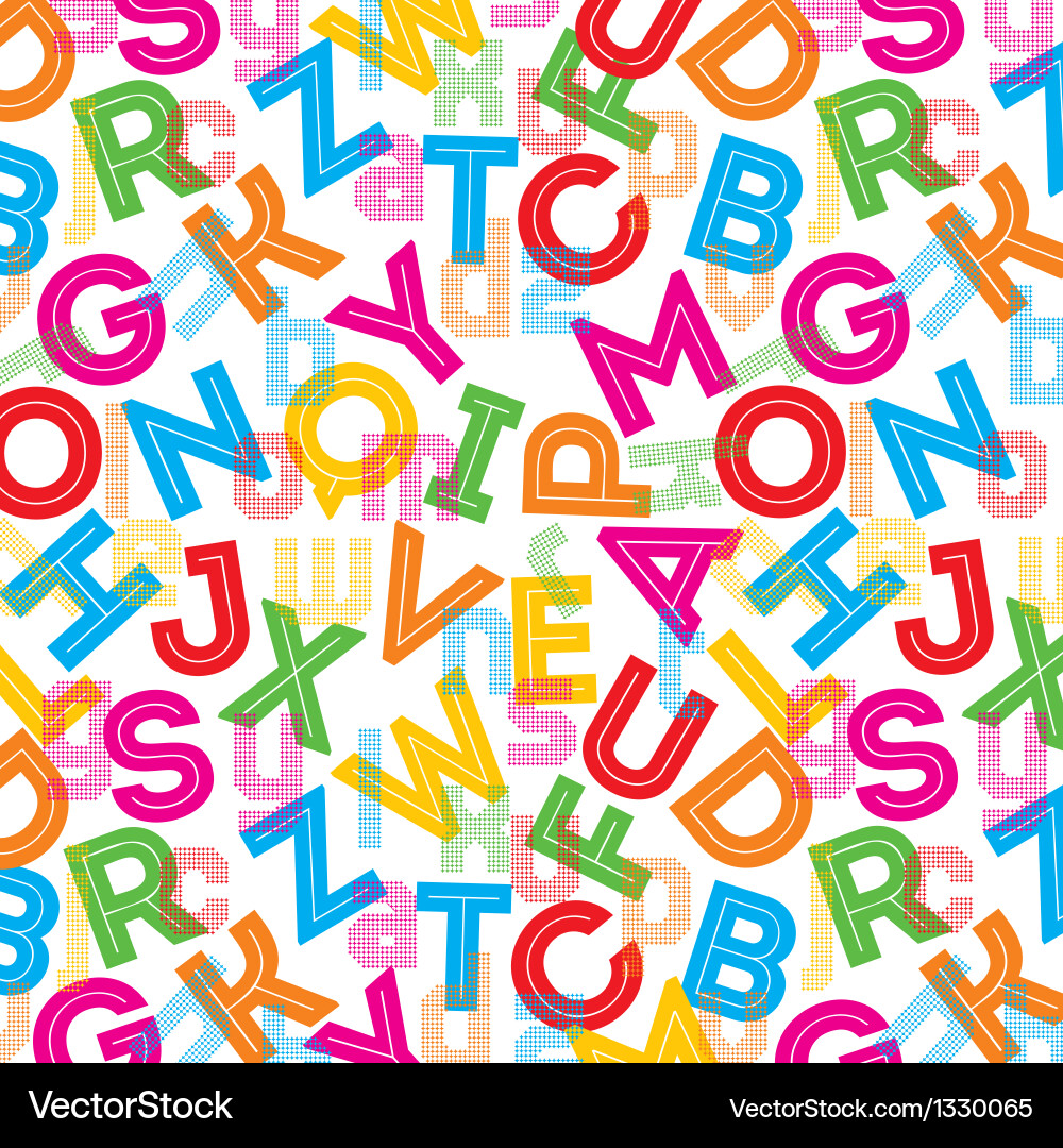 Colorful Alphabet Pattern Background Vector Image