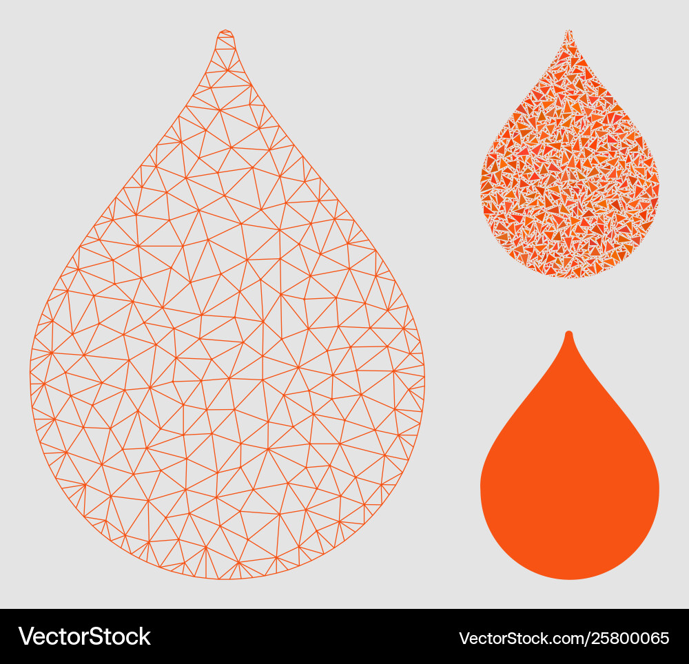 Drop mesh network model and triangle mosaic Drop mesh network model and triangle mosaic vector image