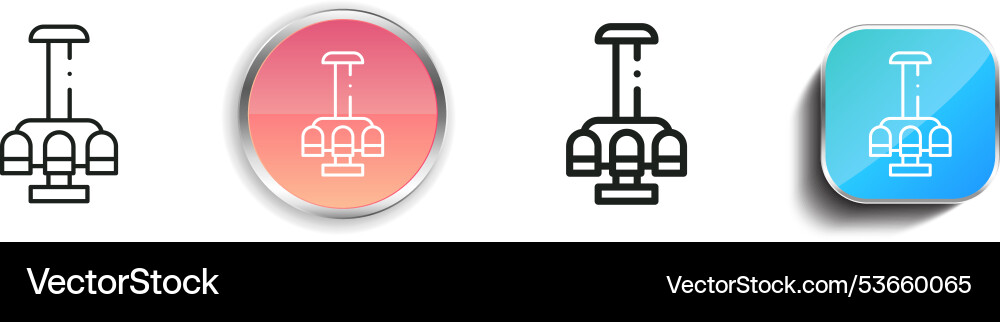 Drop tower icon thin linear regular and button Vector Image