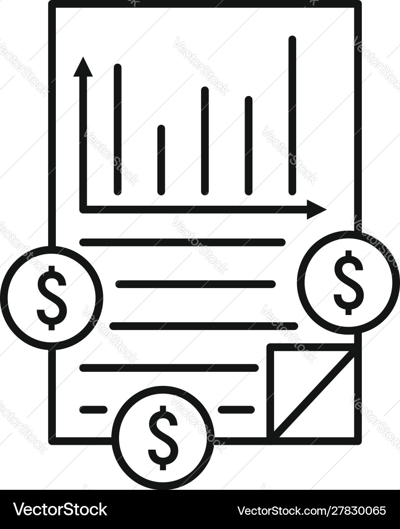 Finance graph icon outline style Finance graph icon outline style vector image