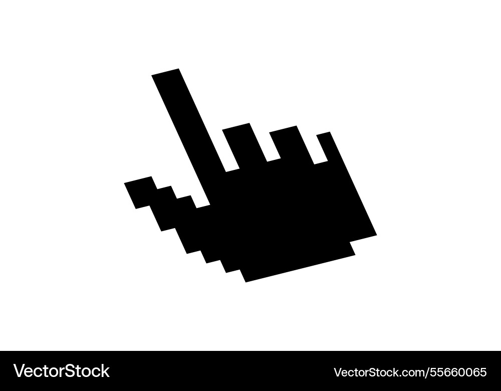 Hand cursor pointer icon in black vector image