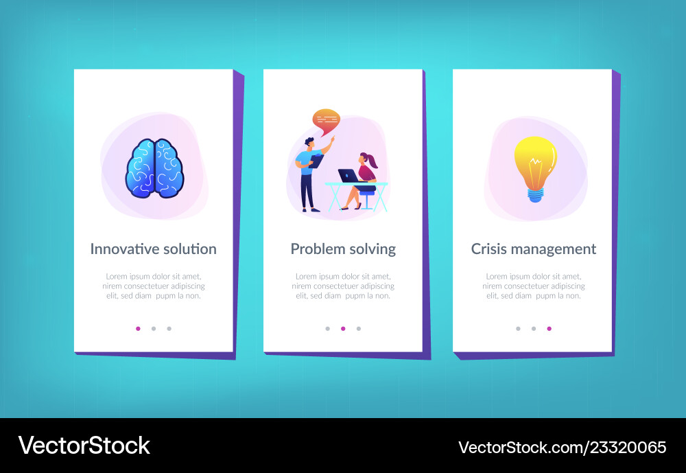 Innovative solution app interface template Innovative solution app interface template Vector Image