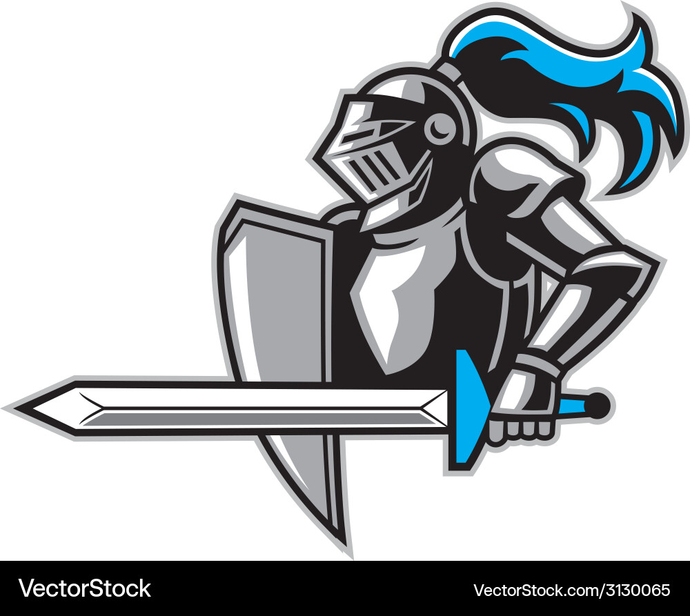 Medieval Knight with Sword Vector Image