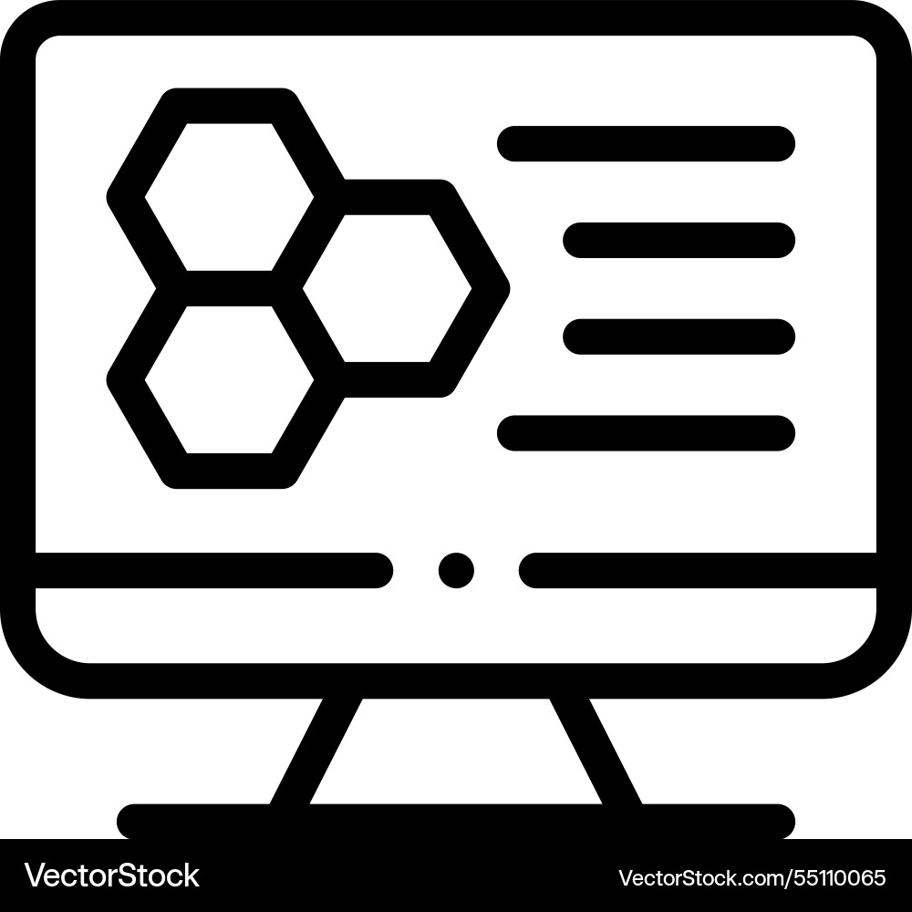Monitor icon thin linear style design isolated Monitor icon thin linear style design isolated vector image