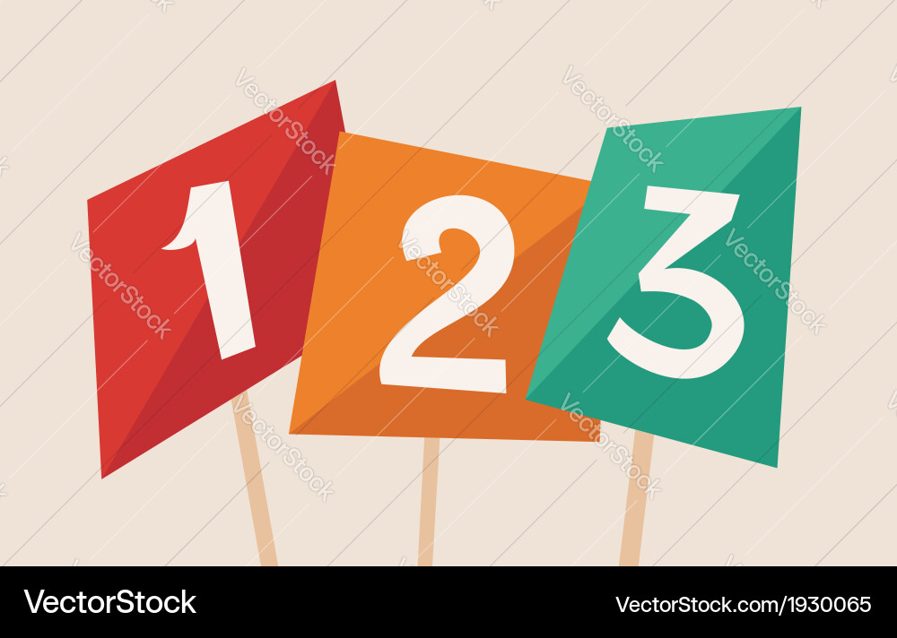 Number Sequence Flags vector image