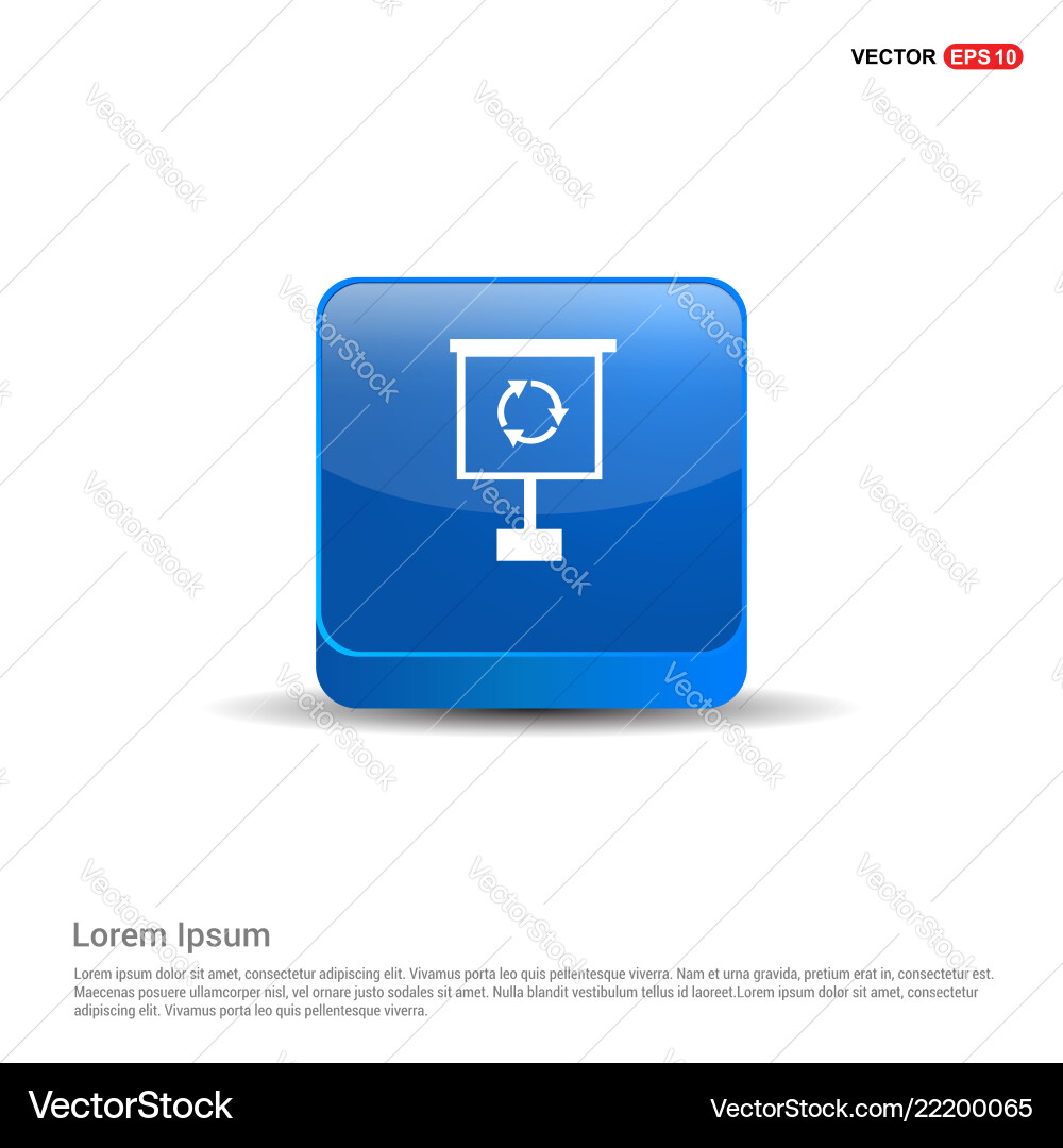 Reload symbol in presentation board icon - 3d Reload symbol in presentation board icon - 3d vector image