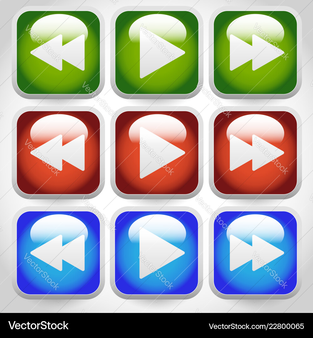 Rewind play fast forward navigation buttons Rewind play fast forward navigation buttons vector image