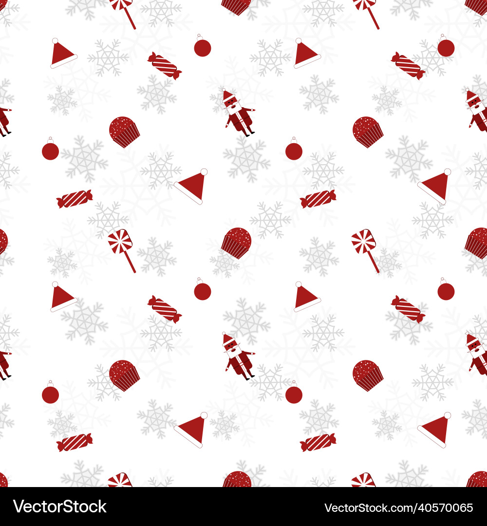 Round edge christmas object repeat pattern Round edge christmas object repeat pattern vector image