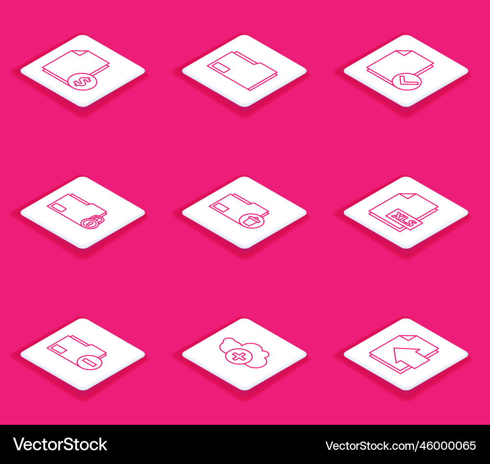 Set line finance document folder Set line finance document folder vector image