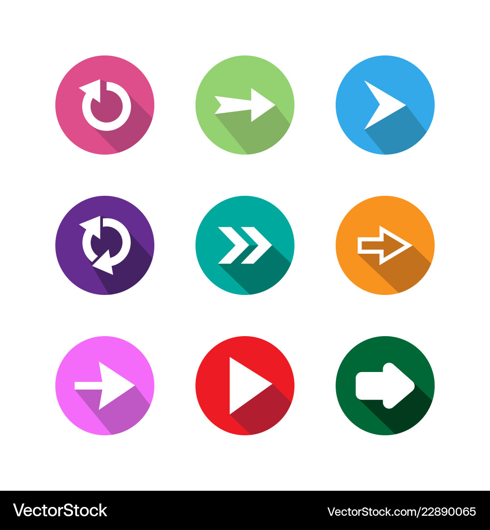 Set of arrows on circle shape background vector image