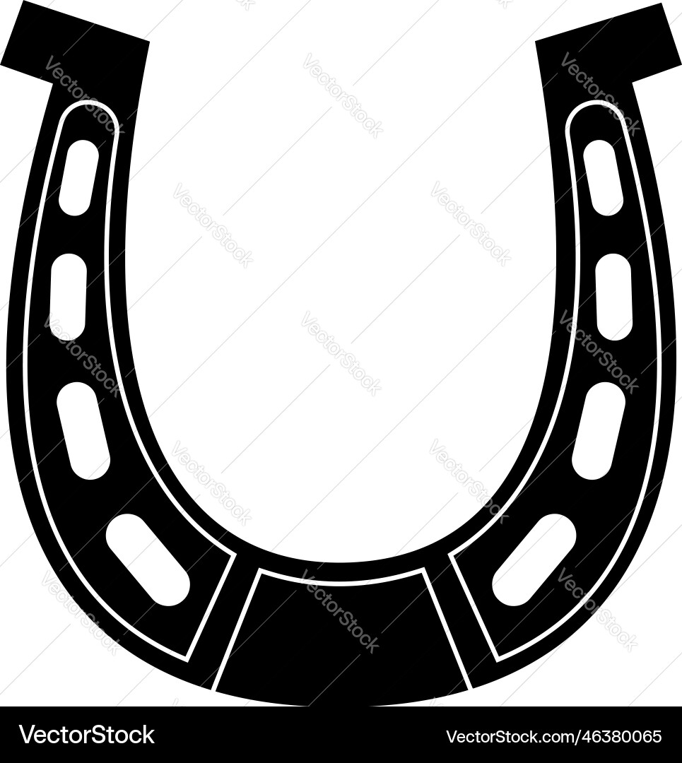 Simple black horseshoe silhouette – Royalty-Free Vector | VectorStock, image size:965x1080