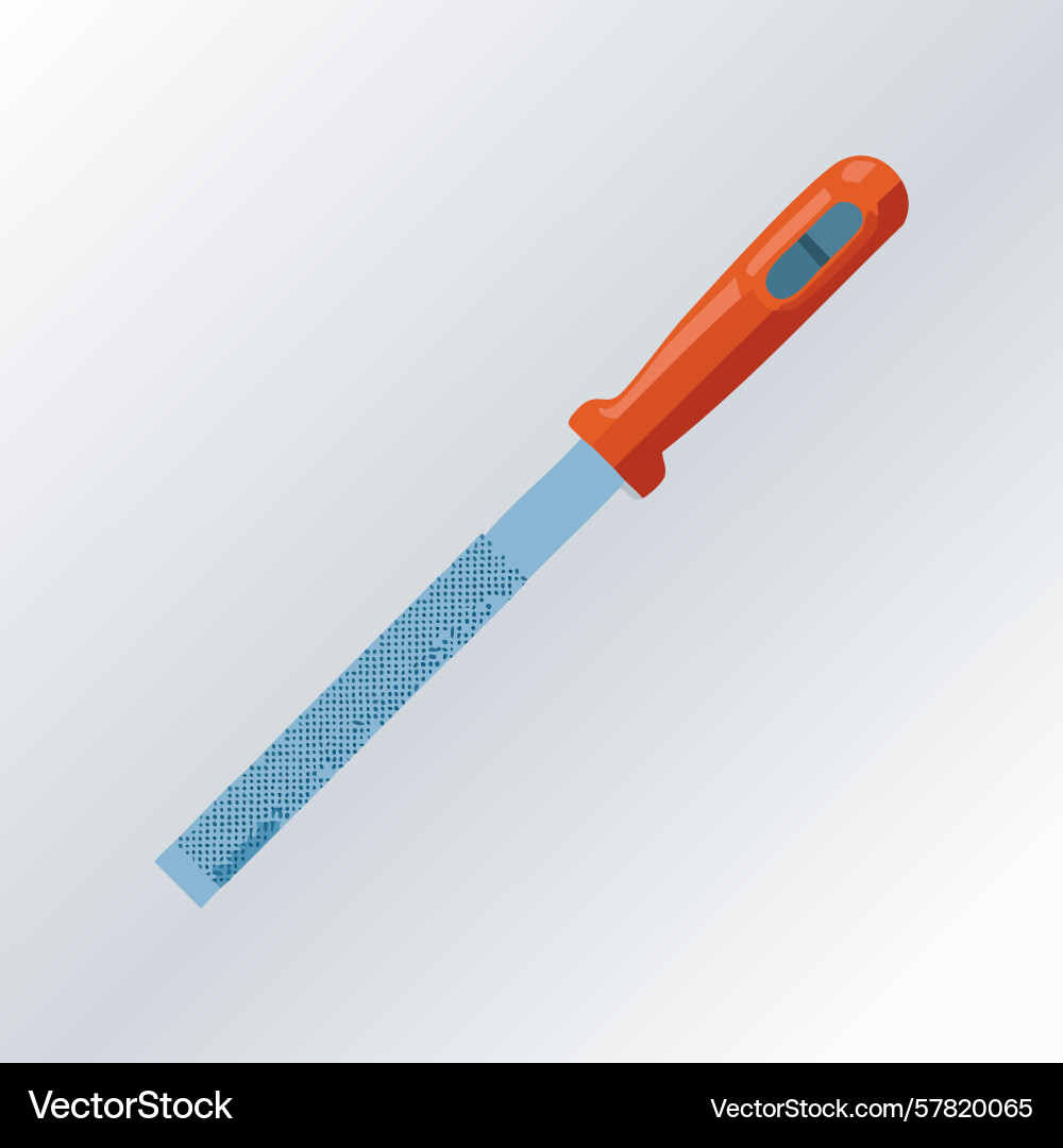 Single rasp file with orange handle on gradient Single rasp file with orange handle on gradient Vector Image