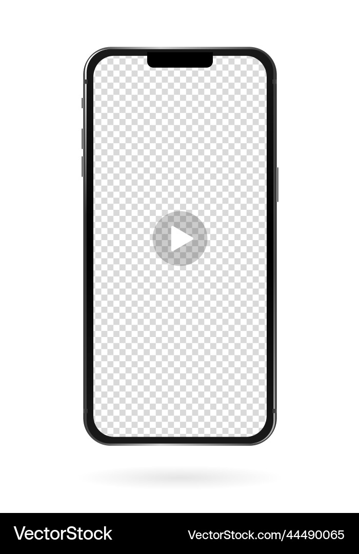 Smartphone with transparency screen and play Vector Image