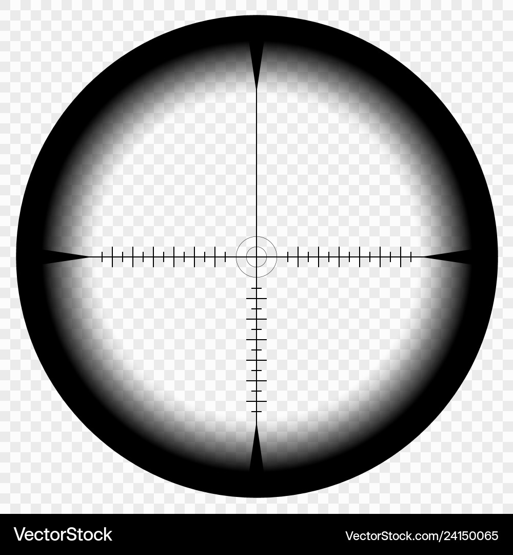 Sniper scope template with measurement marks Vector Image