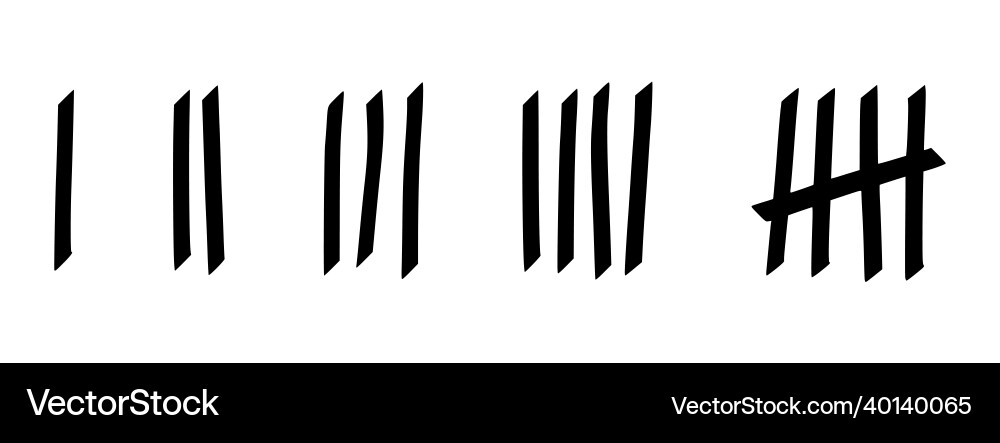 Tally marks to count days in prison Tally marks to count days in prison vector image