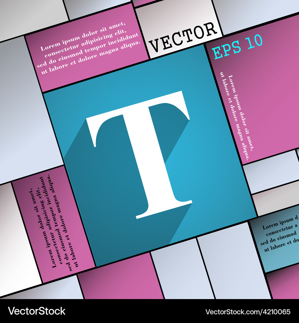 Text edit icon symbol flat modern web design Vector Image