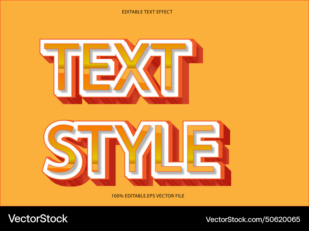 Text style editable effect 3d emboss Text style editable effect 3d emboss vector image