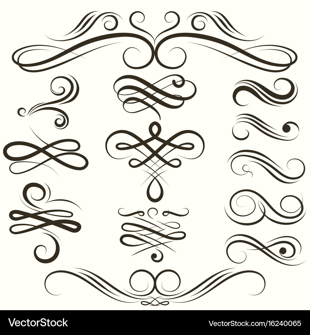 Vintage Swirl Flourishes vector image