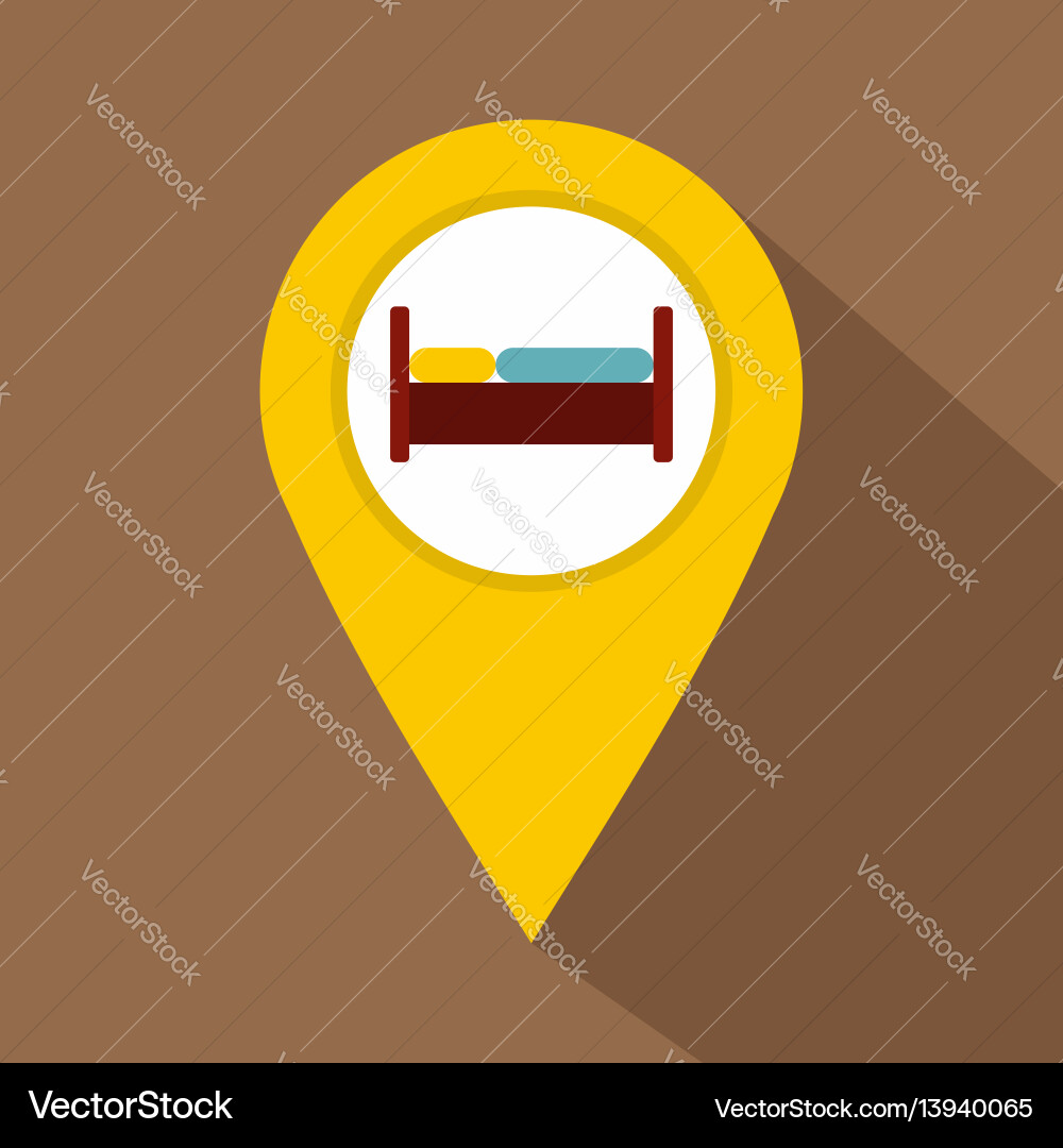 Yellow map pointer with symbol hotel icon Yellow map pointer with symbol hotel icon vector image