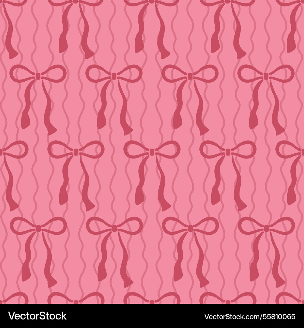 Zig zag pink bow ruffle repeat pattern Vector Image